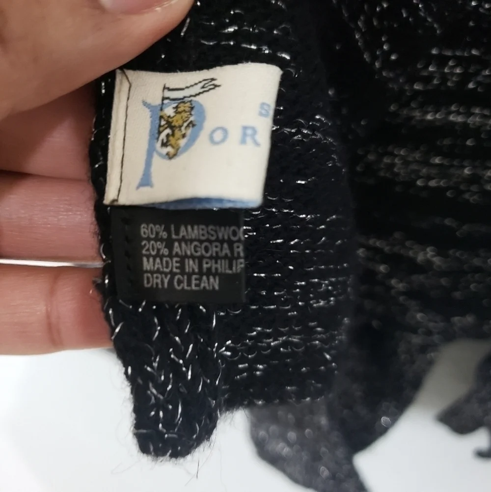 PORTOLANO Wool Fur Blend Bow Detail Scarf